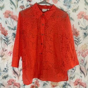 Vintage White Stag Coral Blouse